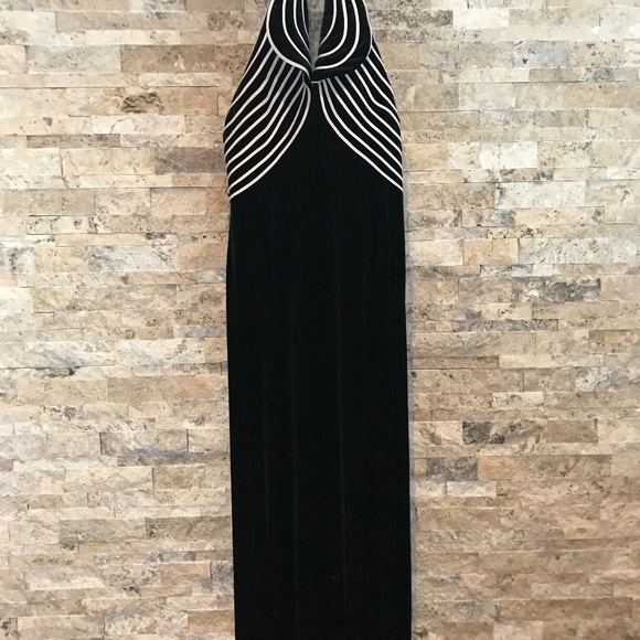 Joseph Ribkoff Couture - Black Halter Full Length Party Dress - Picture 1 of 5